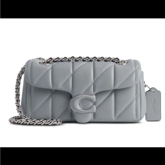 Coach Quilted Tabby Light Blue Leather Shoulder Bag - Picture 9 of 10